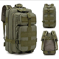 Качественный надежный рюкзак военный армейский тактический штурмовой олива черный 25л