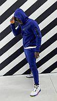Спортивный костюм Nike Tech мужской синий штаны и кофта с капюшоном брендовый на весну модный Премиум