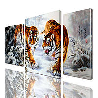 Модульная картина Пара Тигров ADJ0034 размер 45 х 70 см