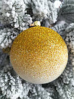 Набор новогодних шаров на елку "Амбрэ", диаметр 10 см, материал пластик, 6 шт в упаковке, цена за упаковку Золото