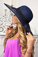 Соломенная шляпа «Бэль» Braxton синий 56-58