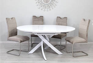 Стіл обідній круглий Caezar 120 T-7479 Super White gloss Evrodim, колір білий, фото 1