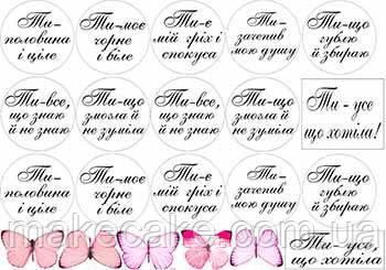 Вафельна картинка Ти-все, що хотіла А4, 20х30 см, фото 1