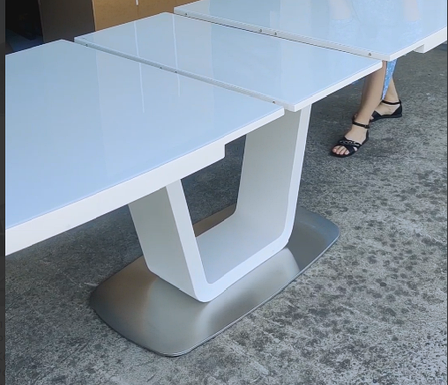 Стіл розкладний з скляною стільницею Rio T 7266 Evrodim, колір білий, фото 2