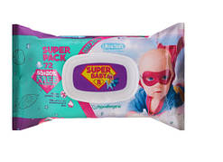 Дитячі вологі серветки Super Baby "Ромашка і алое вера", 72 шт