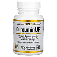 California Gold Nutrition, CurcuminUP, комплекс с омега-3 и куркумином, 30 капсул