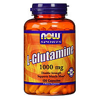 Глютамин 1000 мг, L-Glutamine, Now Foods Sports, 120 каспул MS