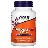 Молозиво, 500 мг, Colostrum, Now Foods, 120 вегетарианских капсул MS