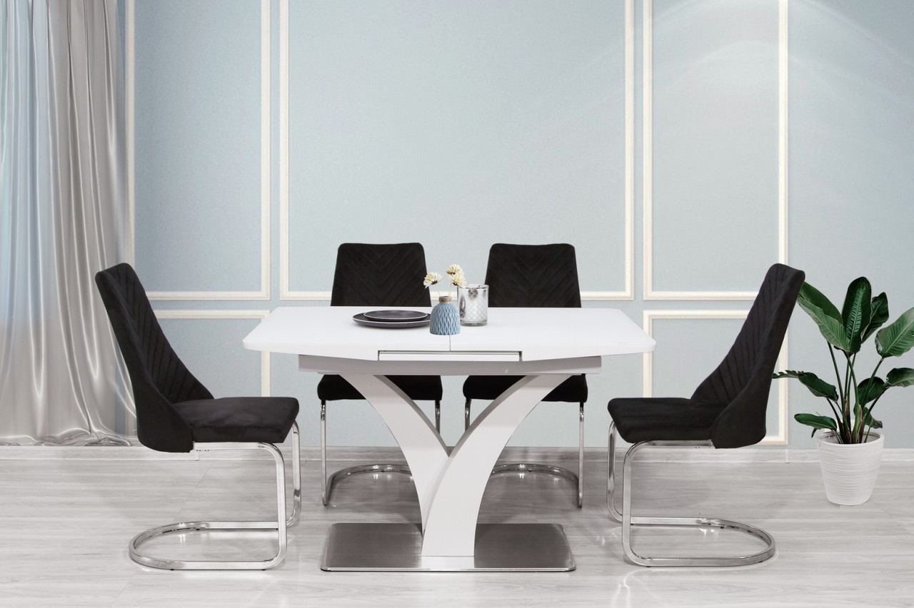 Стіл розкладний зі скляною стільницею  Marylend T7294, 120 Evrodim, колір білий