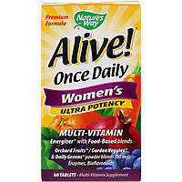 Мультивитамины для женщин Nature's Way Alive! Ultra Potency Multi-Vitamin 60 таблетки MS