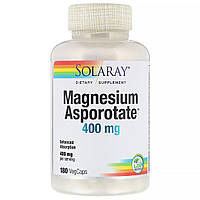 Аспартат Магния, Magnesium Asporotate, Solaray, 400 мг, 180 Капсул MS