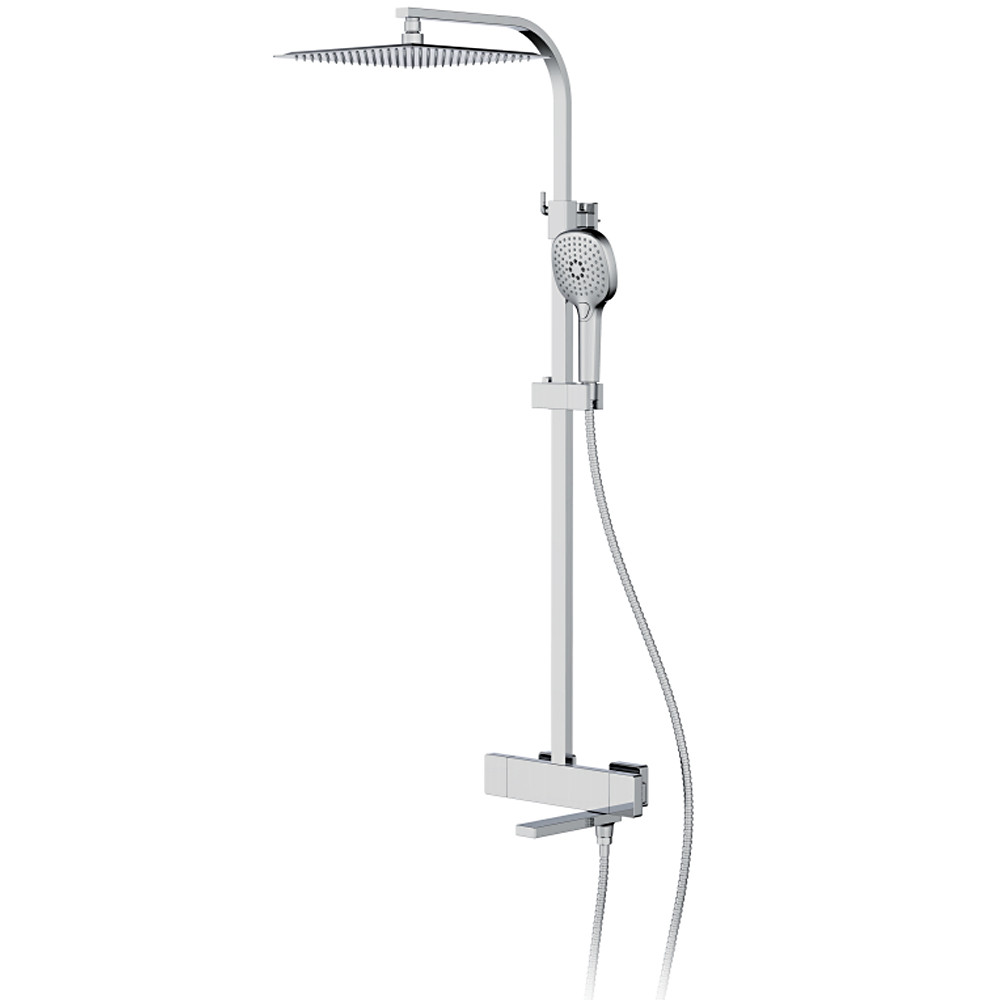Душова система з термостатом FAOP A2409-40, вилив - перемикач на лійку, 3-режими, хром, фото 1