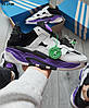 Чоловічі кросівки Adidas Niteball White Black Violet Адідас Найтбол шкіра чорно-фіолетові демісезонні, фото 9