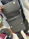 Сумка на плече Louis Vuitton LV чорно-сіра, фото 5