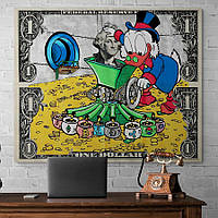 Картина на холсте Скрудж Макдак и доллары HolstPrint RK0175 размер 50 x 70 см