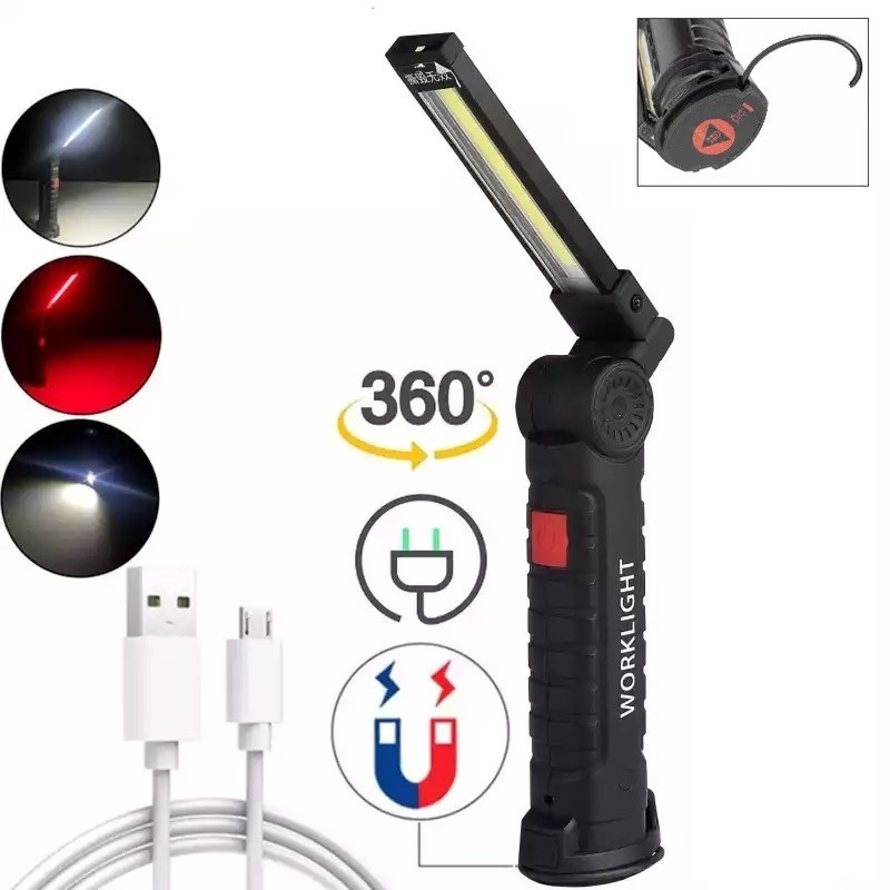 Фонарик Worklight W-52 аккумуляторный, 5 режимов работы, с магнитом и крючком, перезаряжаемый, кемпинговый - фото 1 - id-p1743453608