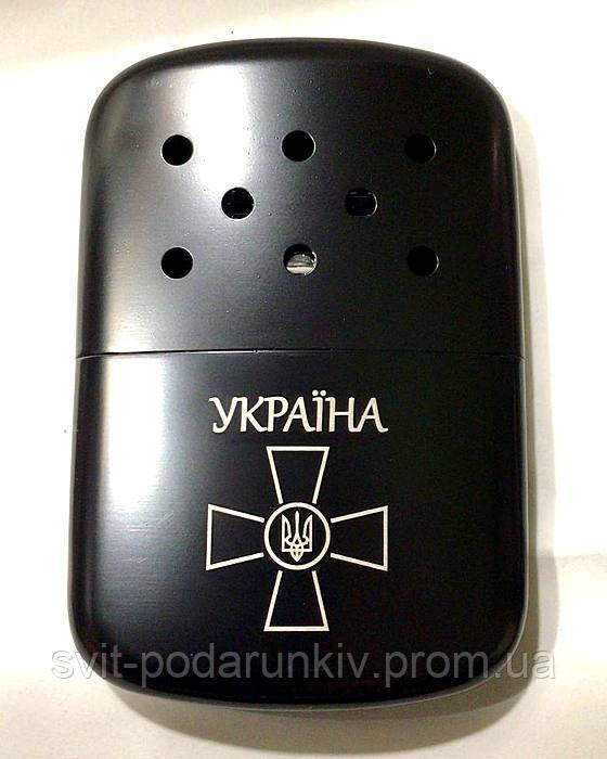 Каталітична грілка ZIPPO чорна з емблемою ЗСУ та написом Україна 40368 UA-01