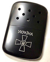 Вдалий подарунок каталітична грілка ZIPPO чорна з емблемою ЗСУ та написом Україна 40368 UA-01, фото 3