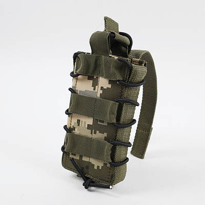 Підсумок штурмовий під магазин АК одинарний відкритий з пластиковими вставками MOLLE Піксель