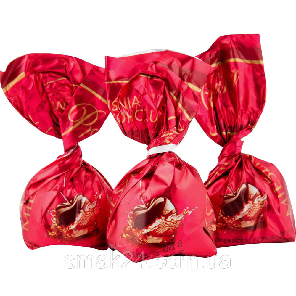 Шоколадні цукерки Вишня в лікері Mieszko Wisnia Cherry 1 кг Польща, фото 1
