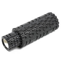 Массажный ролик EasyFit Grid Roller Double 33 см Чорний EVA пена