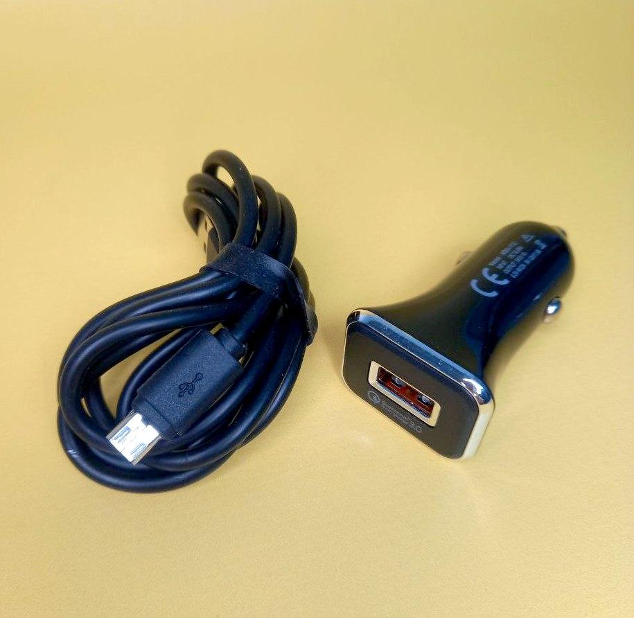 Автомобільний зарядний пристрій RedDax RDX-112 3.1A 2 Usb з кабелем Micro Usb QQC 3.0