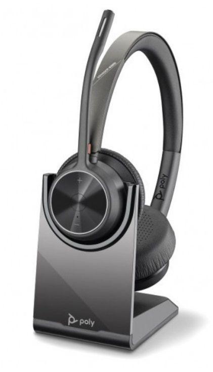 Бездротова гарнітура для офісу Plantronics VOYAGER 4320 UC, V4320 C USB-A, CHARGE STAND,WW