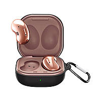 Силіконовий чохол для Samsung Galaxy Buds Pro (SM-R190) | чохол + какрабін | чорний