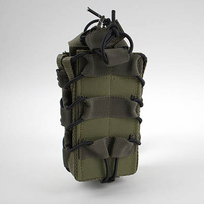 Підсумок на два магазини АК подвійний відкритий із пластиковою вставкою Олива