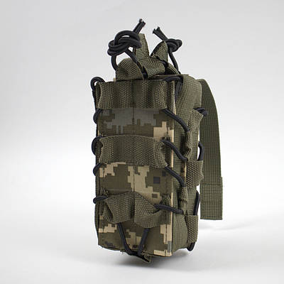 Підсумок штурмовий подвійний під магазини АК відкритий з пластиковими вставками MOLLE