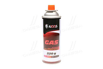 Газ всесезонний для пальників (балон 450ml/220г)  ax-0220g