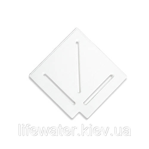Кутовий елемент Aquaviva DK-20-1 Matt для переливної решітки 90° 195/25 мм (білий)