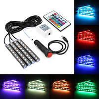 Универсальная автомобильная RGB led подсветка LED AMBIENT HR-01678 с микрофоном