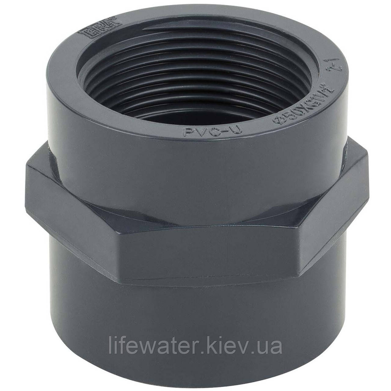 Муфта ПВХ Era US01163х2", з внутрішньою різьбою d63х2", фото 1
