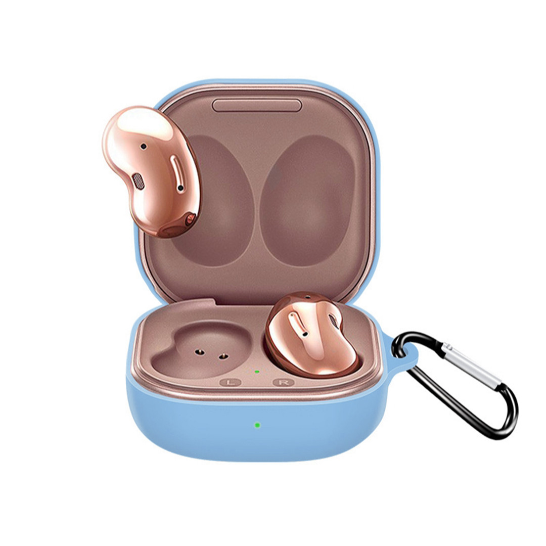 Силіконовий чохол для Samsung Galaxy Buds 2 (SM-R177) | чохол + какрабін | блакитний
