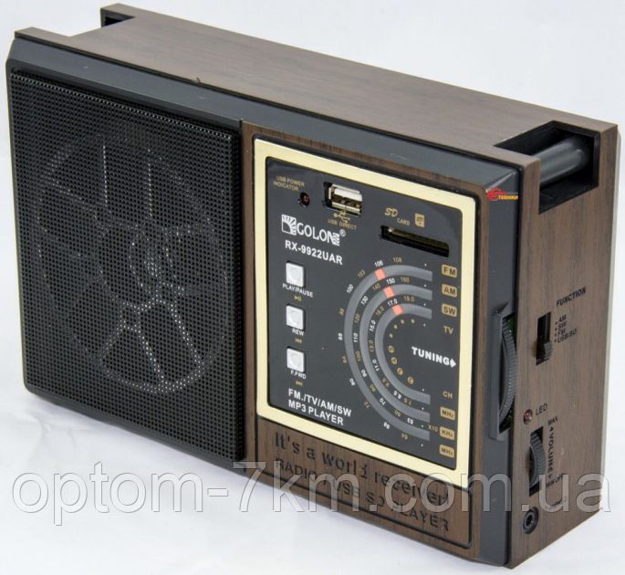 Портативный Fm радиоприемник аккумуляторный Golon RX-9922 UAR Al - фото 2 - id-p1743585692