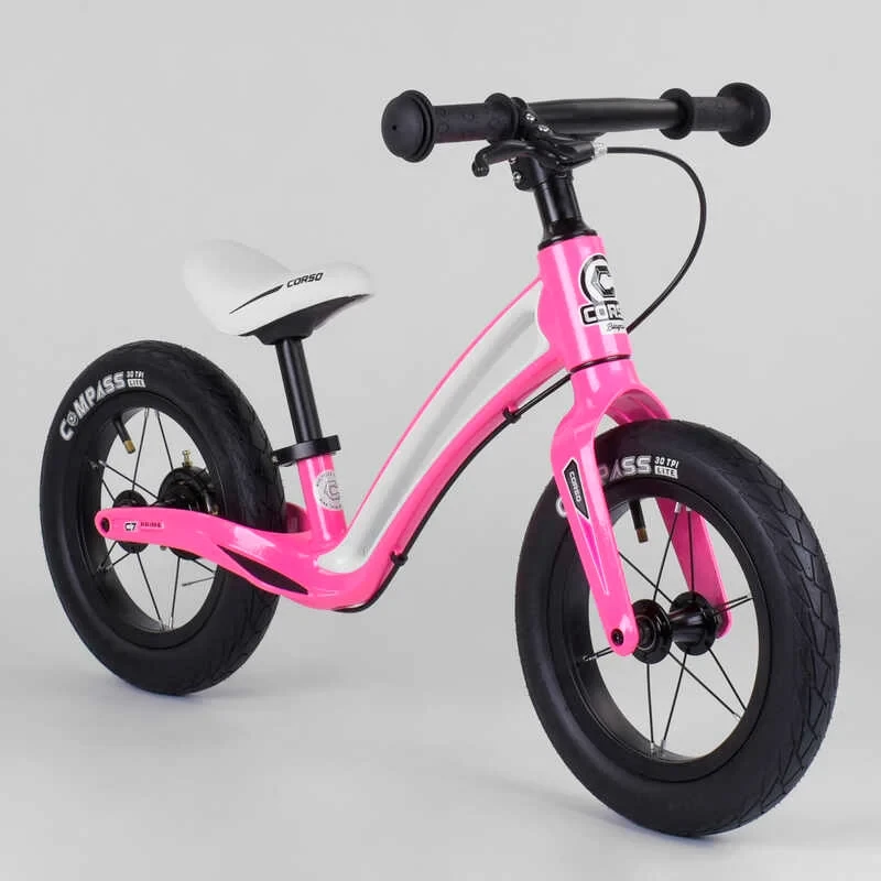 Біговел дитячий із ручним гальмом Corso Prime C7 78753 з надувними колесами 12" і магнієвою рамою, фото 1