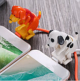Кабель зарядний Usb to Micro Usb  PD 2,0 60 W 1m білий із прикольною рухом собачкою, фото 3