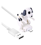 Кабель зарядний Usb to Micro Usb  PD 2,0 60 W 1m білий із прикольною рухом собачкою, фото 2