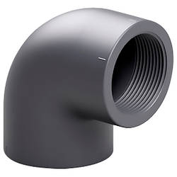 Effast Коліно ПВХ Effast RGRGOG075H 90° перехідне, з внутрішньою різзю d75x2-1/2"