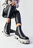 VM-Villomi Жіночі чорні шкіряні черевики із сірою підошвою., фото 4