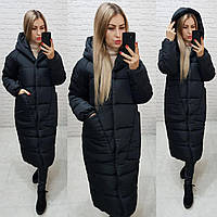 Aiza Куртка жіноча пуховик пальто ковдра оверсайз А500 чорний чорная Чорного кольору