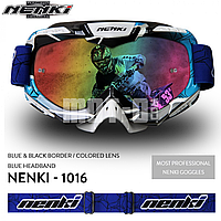 Очки кроссовые NENKI NK-1016 BLUE&BLACK BORDER / BLUE HEADBAND