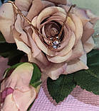 Золотистий кулончик-підвіс — білий фіаніт на ланцюжку від студії LadyStyle.Biz, фото 5