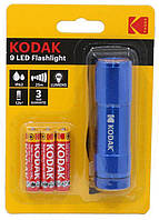 Фонарь ручной KODAK 9-LED (в комплекте 3хAAA) синий