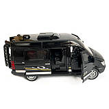 Іграшкова машинка металева Mercedes-Bens Sprinter CM335, мінівен (Мерседес-Бенц спрінтер CM335) «АвтоЕксперт», чорний, батар.,, фото 4