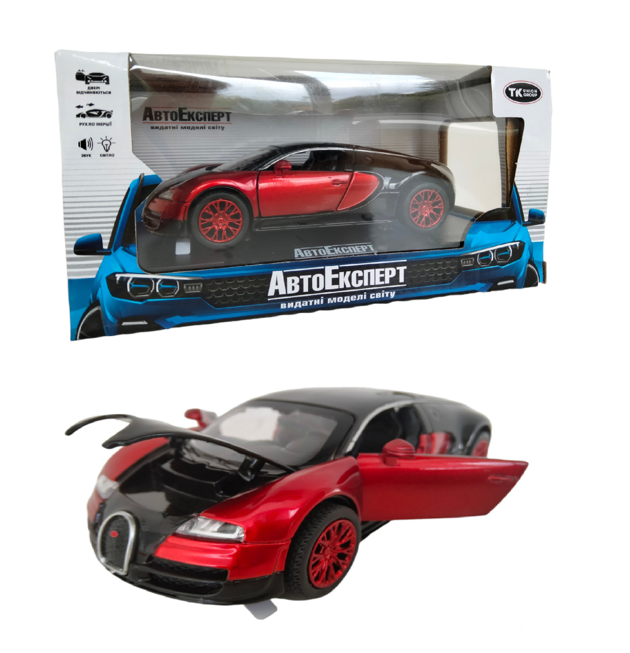 Ігрова машинка на радіоуправлінні Бугатті "Автопром" Bugatti (1:32) червоний 18*4*9 см (8810), фото 1
