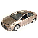 Машинка іграшкова металева Toyota Corolla Hybrid Автопром Тойота Королла гібрид, бронза, світло, звук, відкр. двері, 14*6*4 см, фото 4