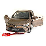 Машинка іграшкова металева Toyota Corolla Hybrid Автопром Тойота Королла гібрид, бронза, світло, звук, відкр. двері, 14*6*4 см, фото 7