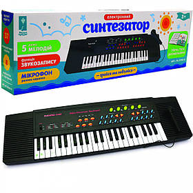 Дитячий синтезатор «Країна іграшок» з мікрофоном від мережі або батарейок (PL-3738-U)